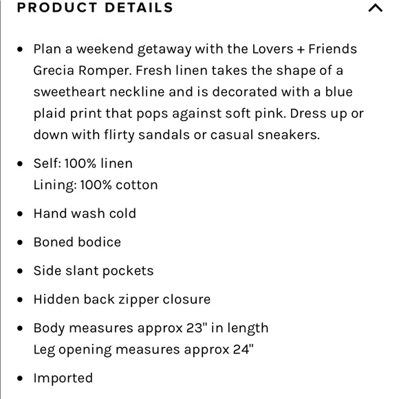 Lovers and friends Grecia romper NWT - Picture 3 of 5